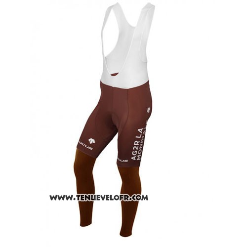 2015 Maillot Ciclismo Ag2r La Mondiale Marron Manches Longues et Cuissard